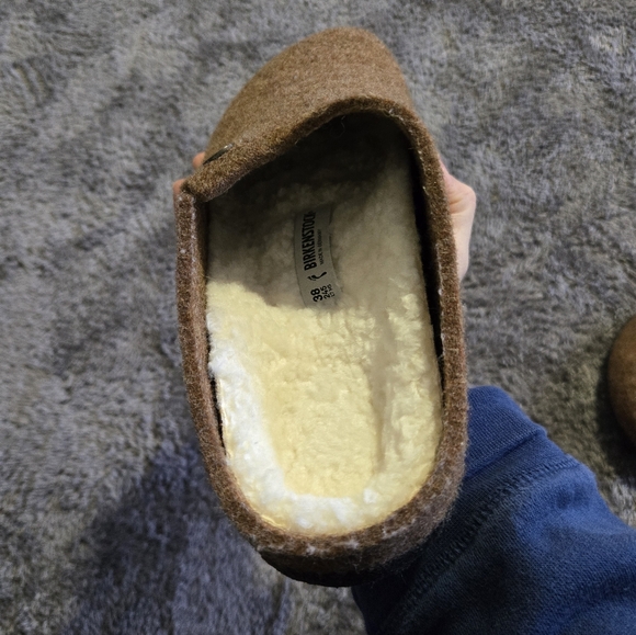 Zermatt Genuine Shearling Lined Slipper Women Size 7 Toffee Brown Like New - Picture 8 of 12